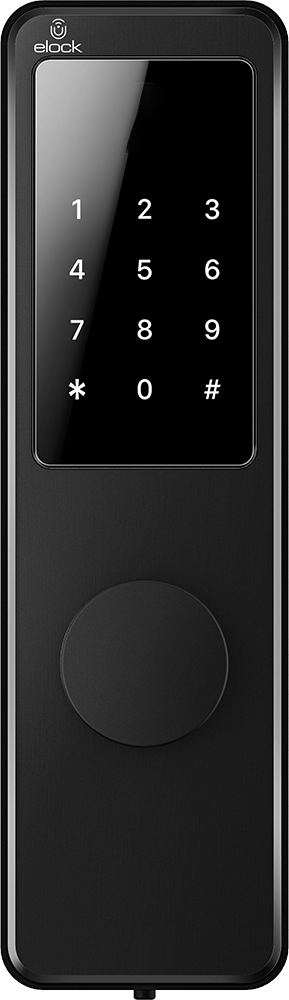 elock Wize Kodan smart lock in matte black with keypad