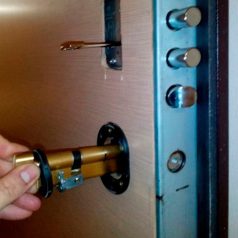 Steel Door Lock Cylinder Installation