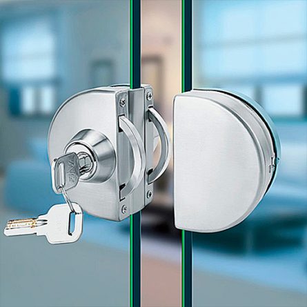 Installing a lock on a glass door