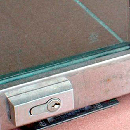 Glass door cylinder opening