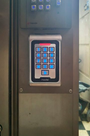 Door closer installation and code lock replacement